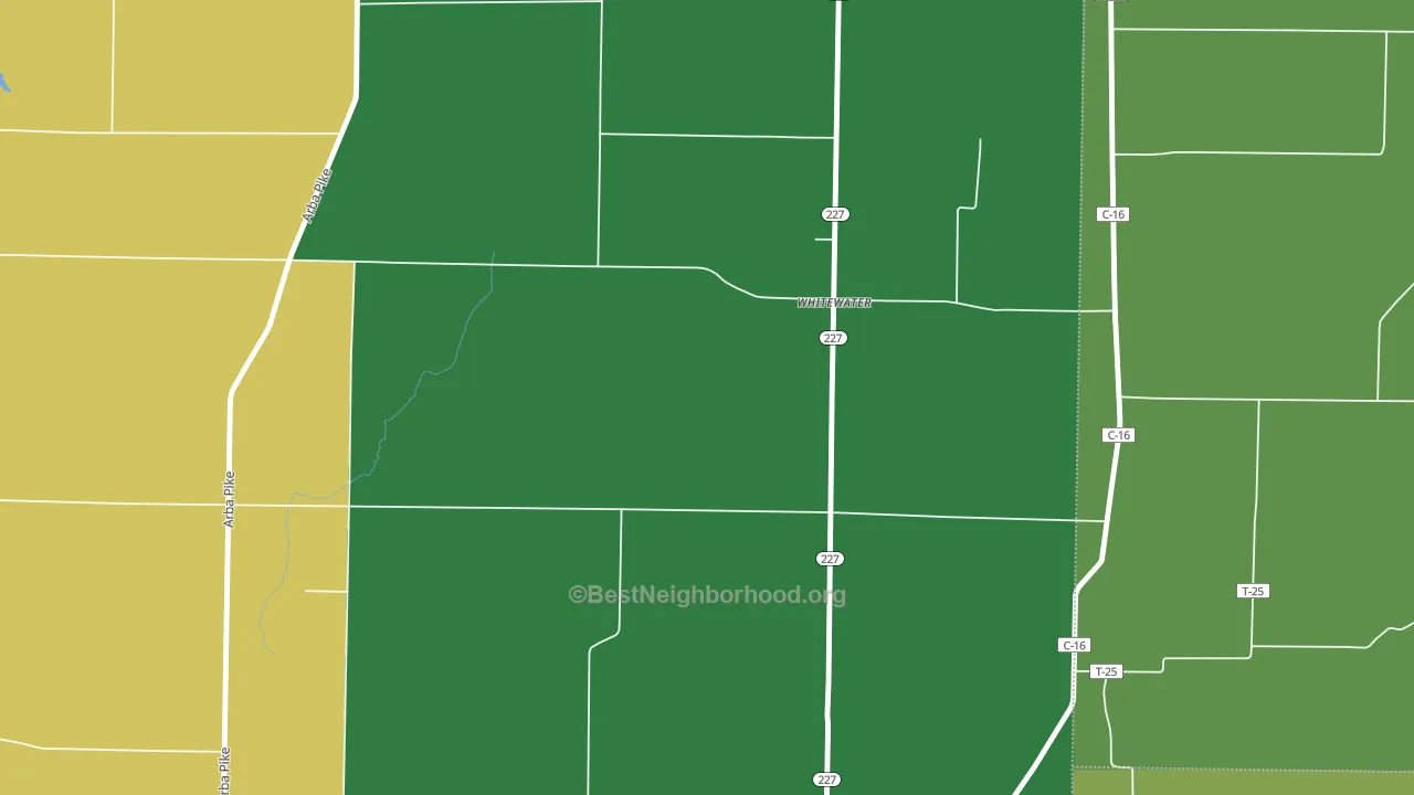 Whitewater, IN block-group voter-turnout map