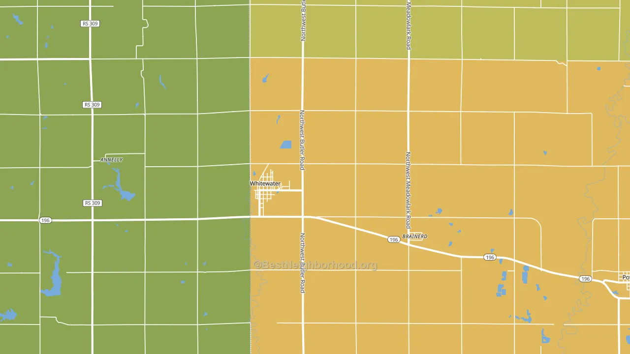 Whitewater, KS block-group voter-turnout map