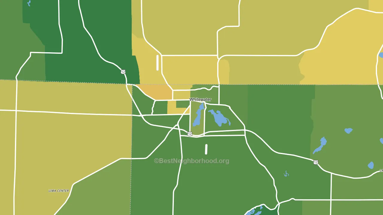 Whitewater, WI block-group voter-turnout map