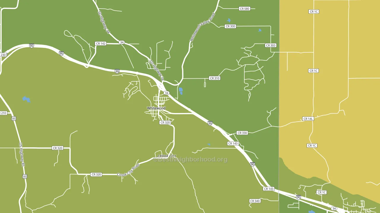 Whitewood, SD block-group voter-turnout map
