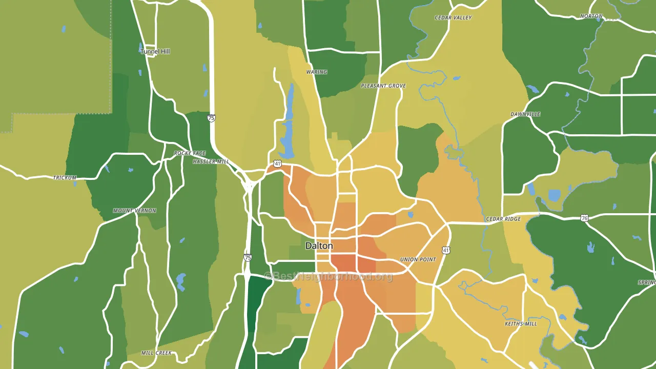 Whitfield County, GA block-group voter-turnout map