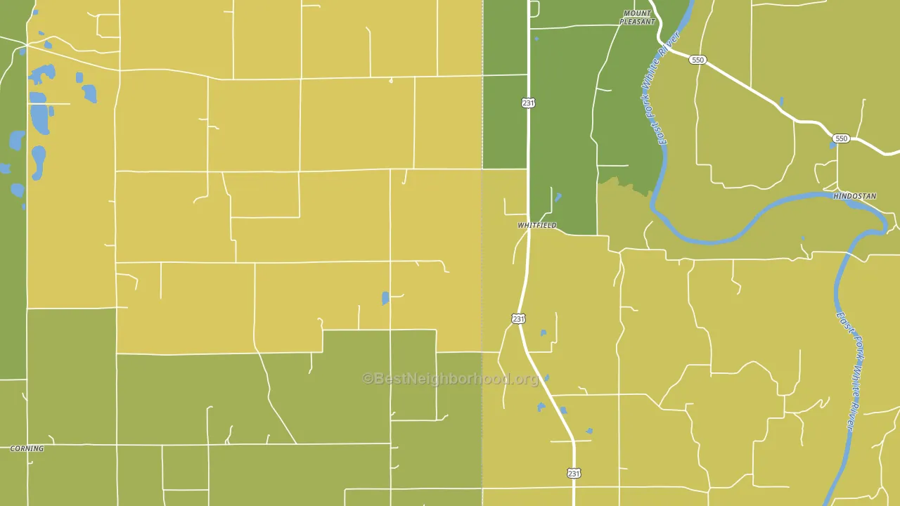 Whitfield, IN block-group voter-turnout map