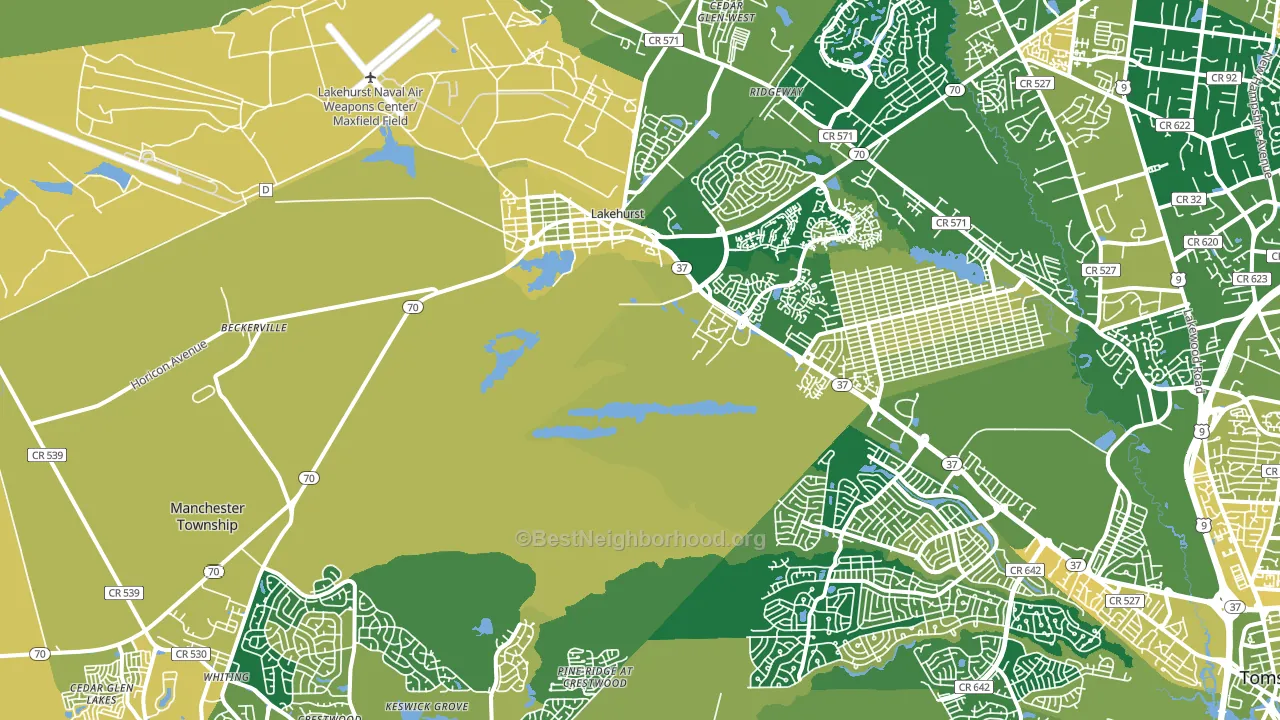 Whiting, NJ block-group voter-turnout map