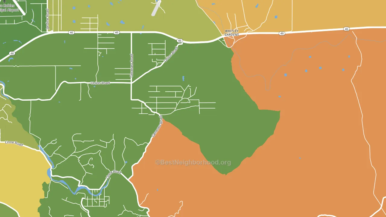 Whitley Gardens, CA block-group voter-turnout map