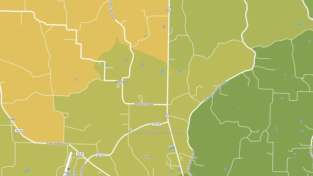 Whitlock, TN block-group voter-turnout map