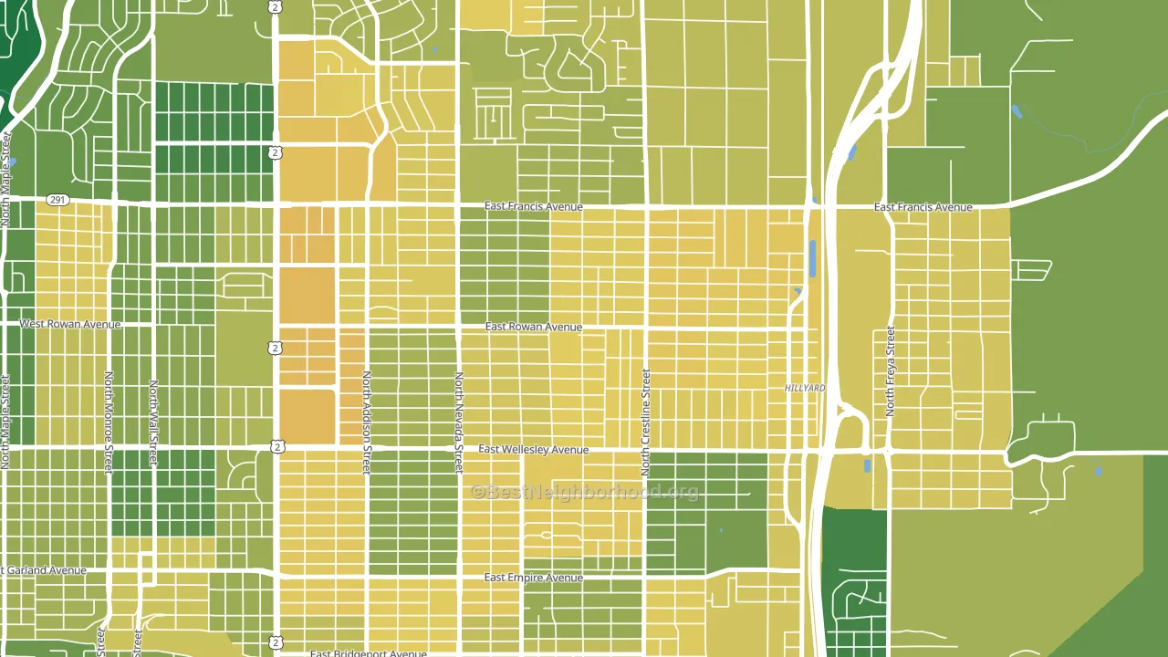 Whitman, Spokane, WA block-group voter-turnout map