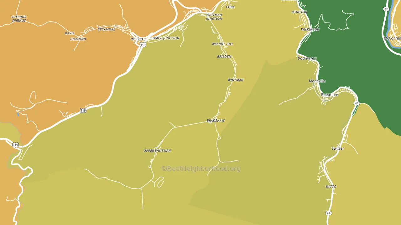 Whitman, WV block-group voter-turnout map