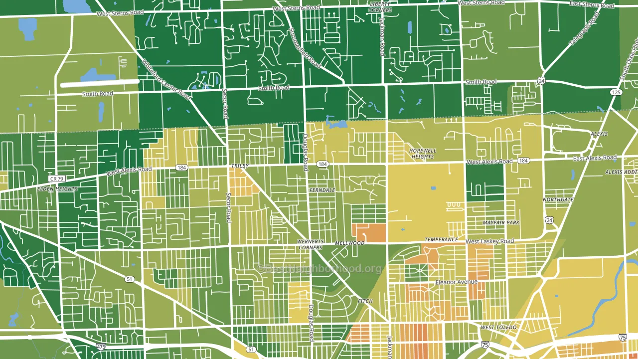 Whitmer-Trilby, Toledo, OH block-group voter-turnout map