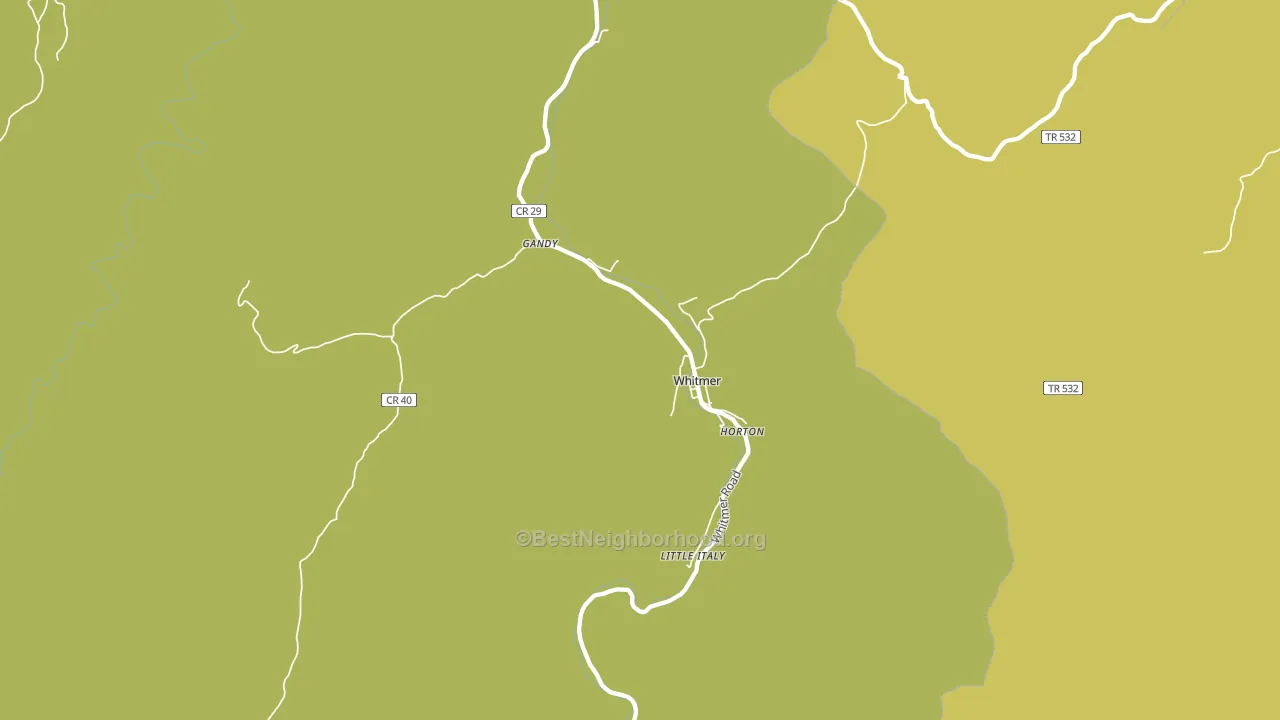 Whitmer, WV block-group voter-turnout map