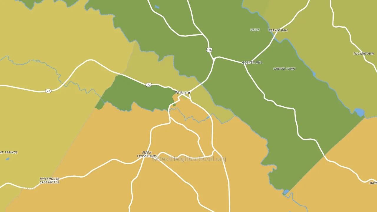 Whitmire, SC block-group voter-turnout map