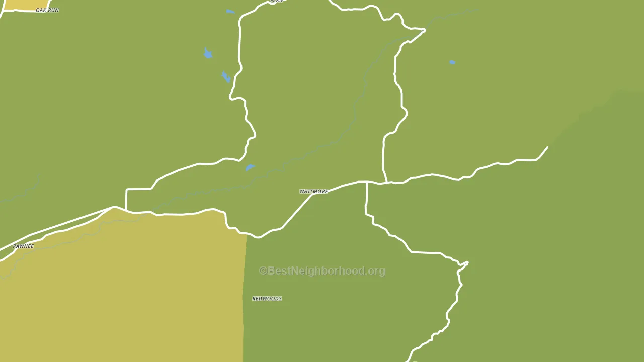 Whitmore, CA block-group voter-turnout map