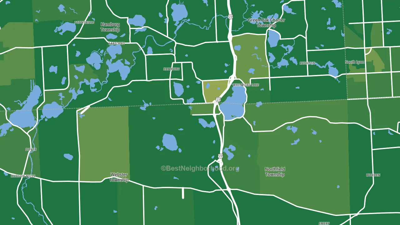 Whitmore Lake, MI block-group voter-turnout map