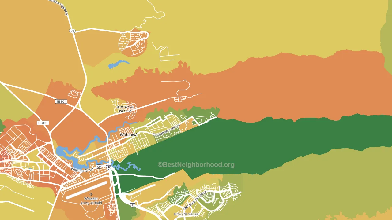 Whitmore Village, HI block-group voter-turnout map