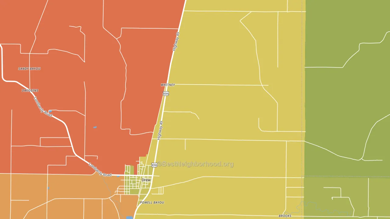 Whitney, MS block-group voter-turnout map