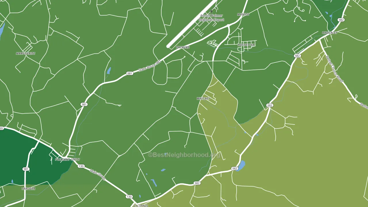 Whitney, PA block-group voter-turnout map