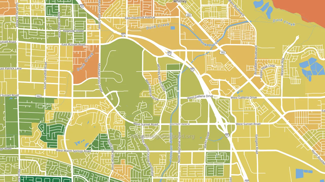 Whitney Ranch, Henderson, NV block-group voter-turnout map