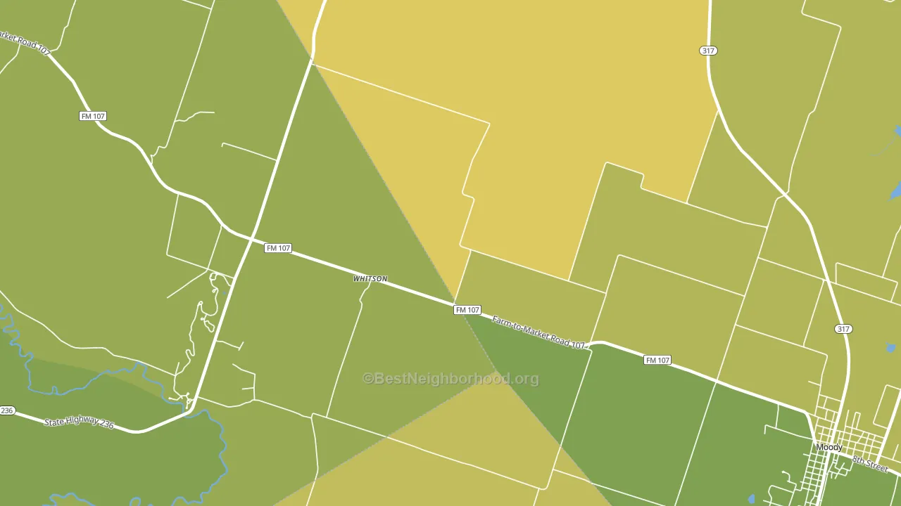 Whitson, TX block-group voter-turnout map