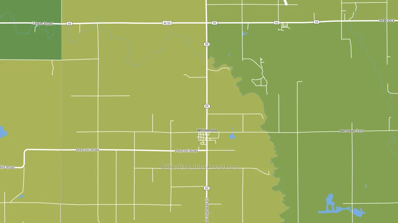 Whittemore, MI block-group voter-turnout map