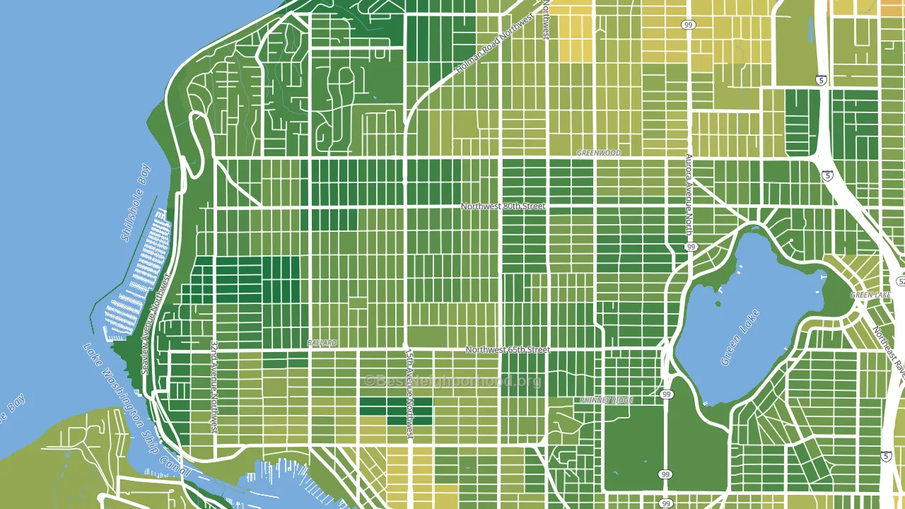 Whittier Heights, Seattle, WA block-group voter-turnout map