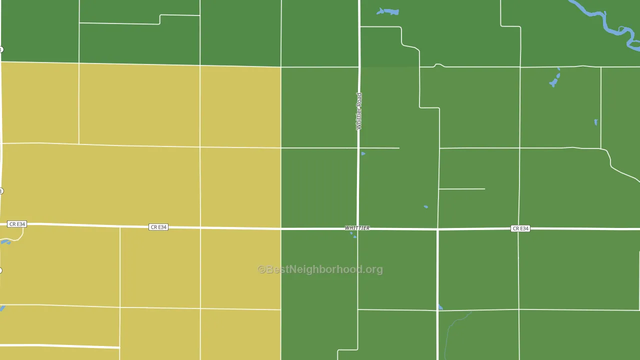 Whittier, IA block-group voter-turnout map