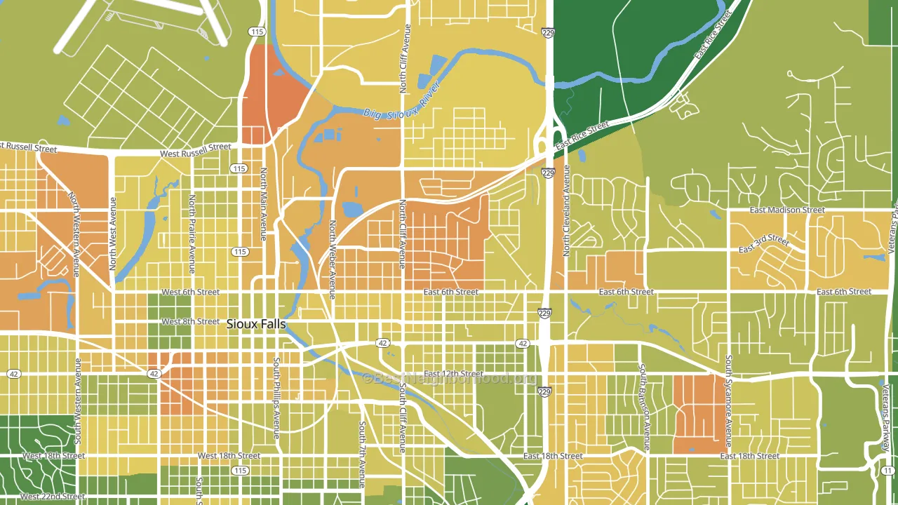 Whittier, Sioux Falls, SD block-group voter-turnout map
