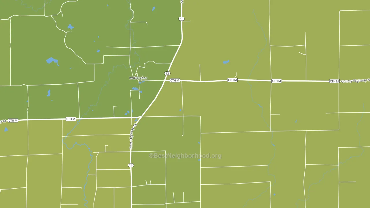Whittlesey, WI block-group voter-turnout map