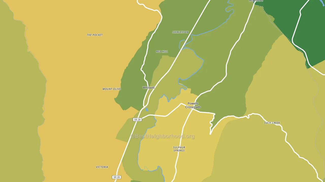 Whitwell, TN block-group voter-turnout map