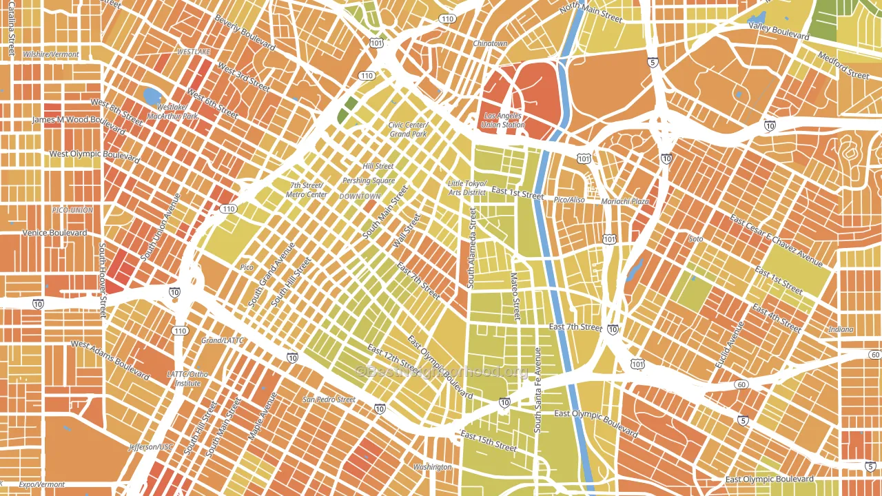 Wholesale District-Skid Row, Los Angeles, CA block-group voter-turnout map