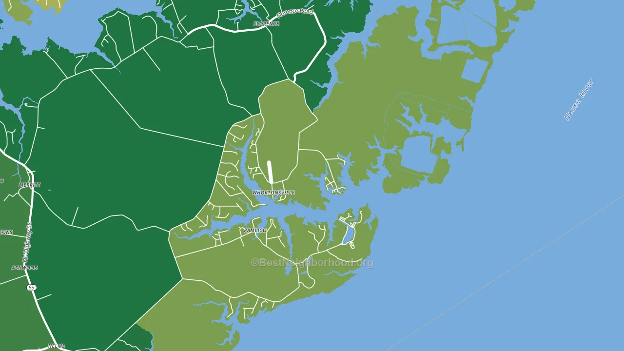 Whortonsville, NC block-group voter-turnout map