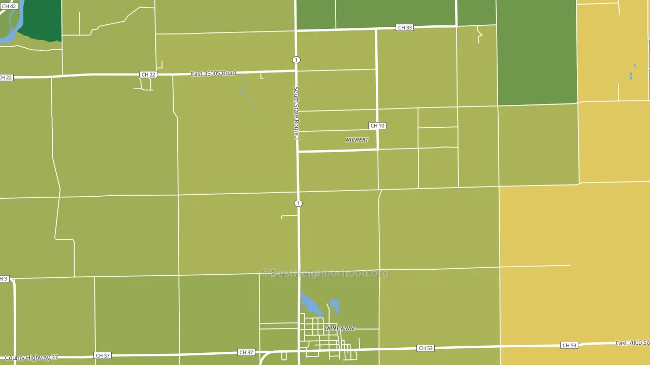 Wichert, IL block-group voter-turnout map