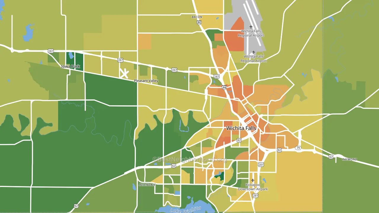 Wichita County, TX block-group voter-turnout map