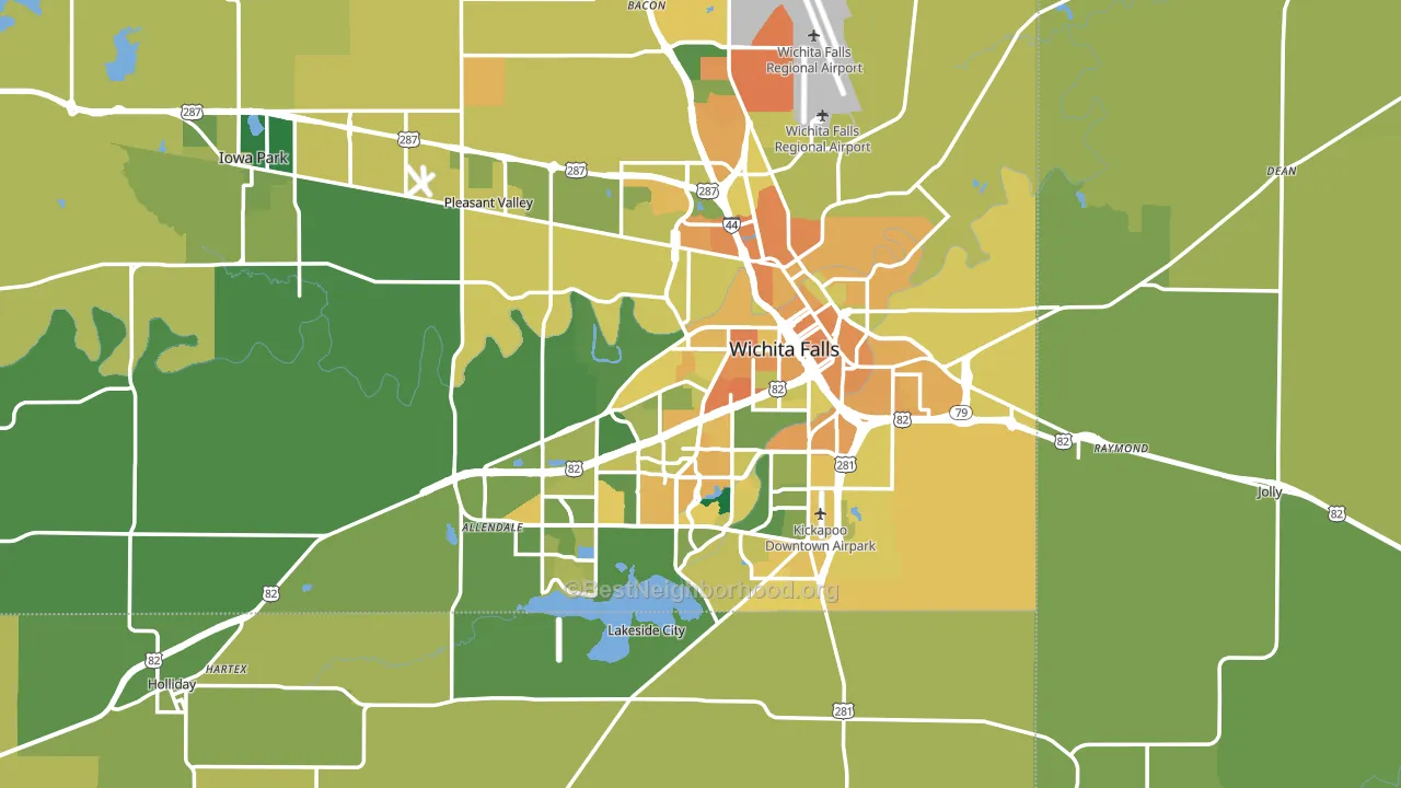 Wichita Falls, TX block-group voter-turnout map