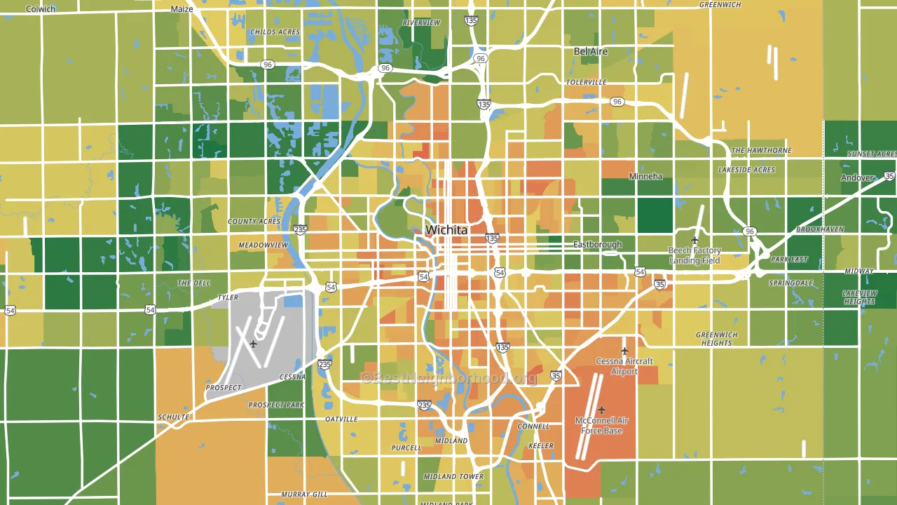 Wichita, KS block-group voter-turnout map