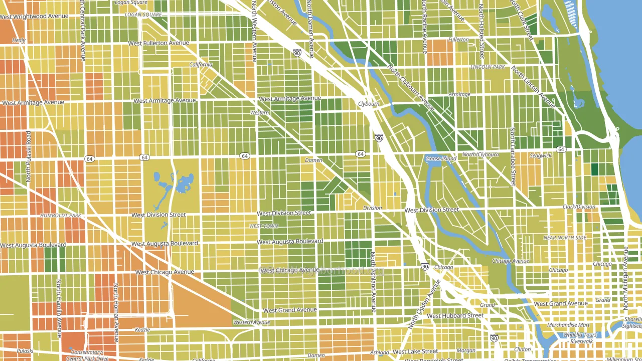 Wicker Park, Chicago, IL block-group voter-turnout map