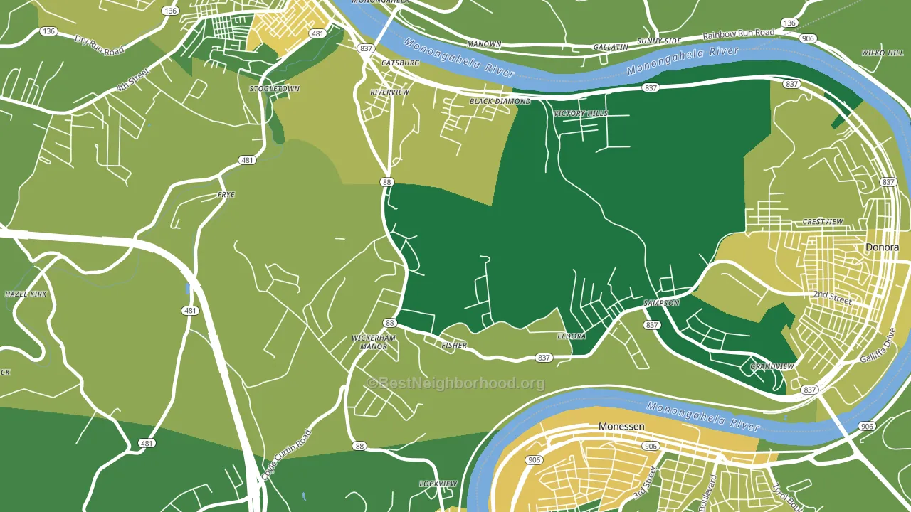 Wickerham Manor-Fisher, PA block-group voter-turnout map