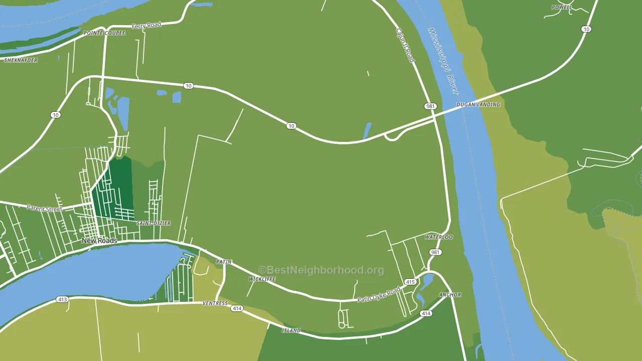 Wickliffe, LA block-group voter-turnout map