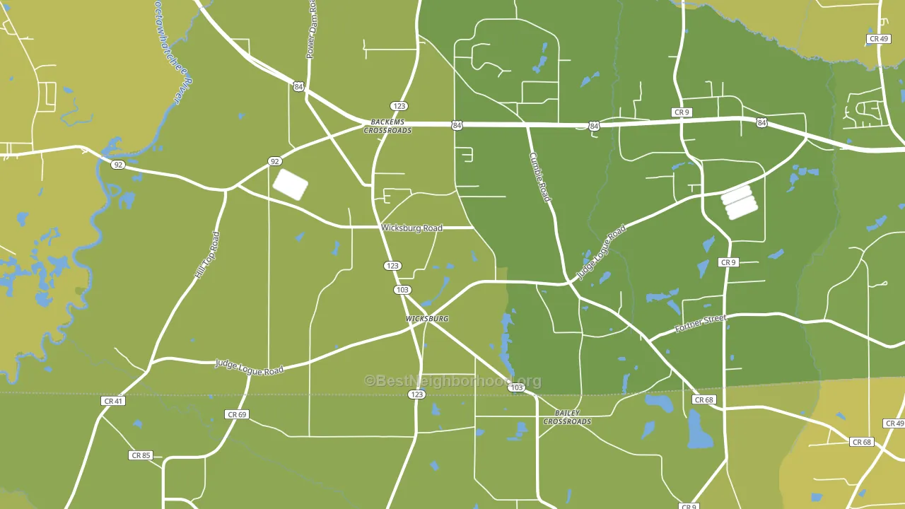 Wicksburg, AL block-group voter-turnout map