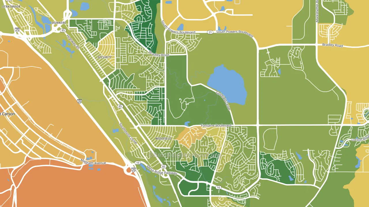 Widefield, Security-Widefield, CO block-group voter-turnout map