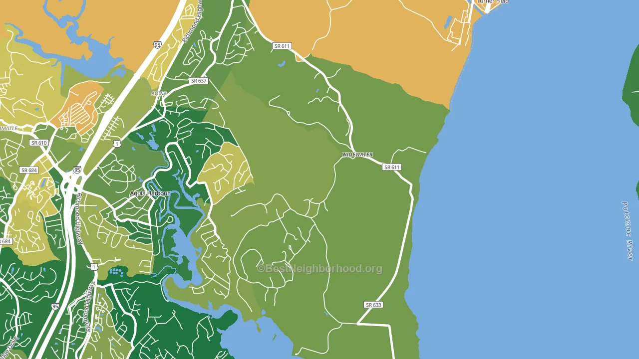 Widewater, VA block-group voter-turnout map