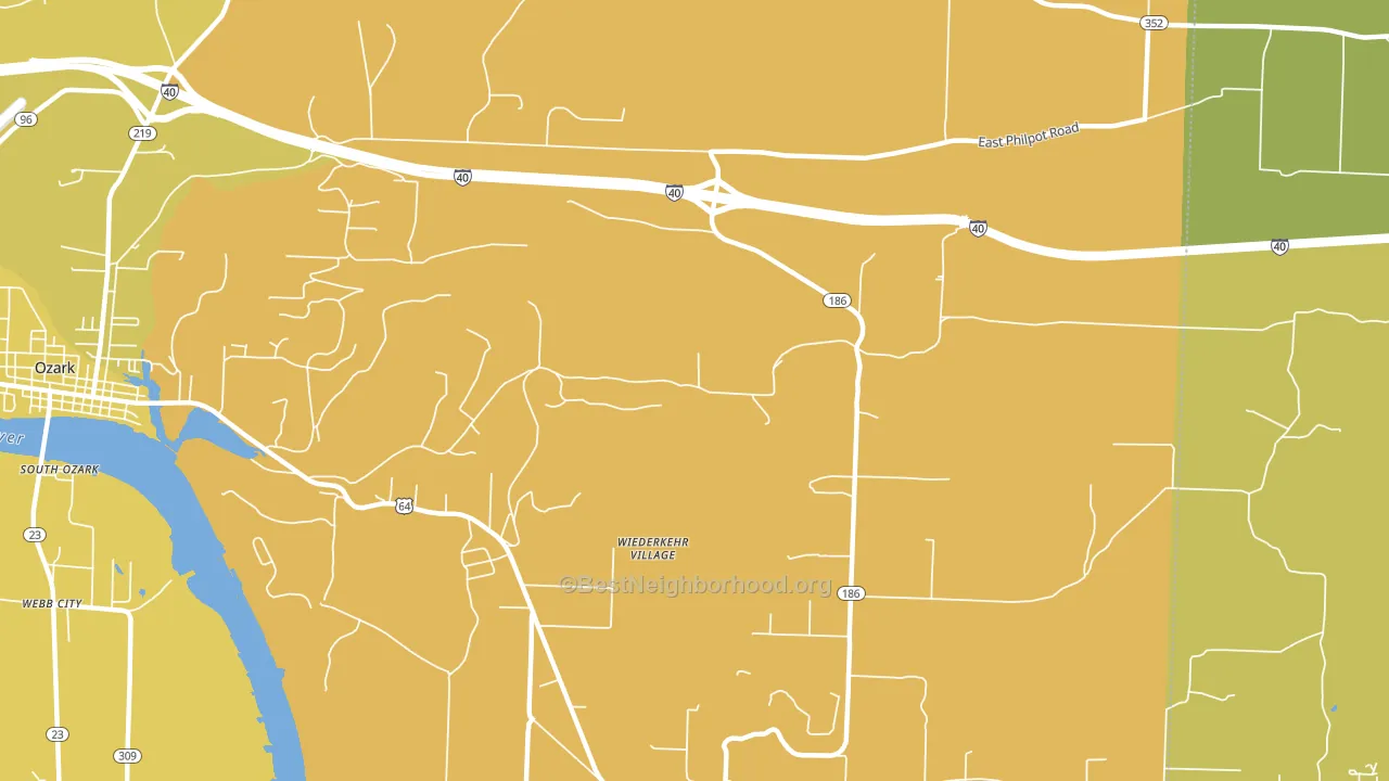 Wiederkehr Village, AR block-group voter-turnout map