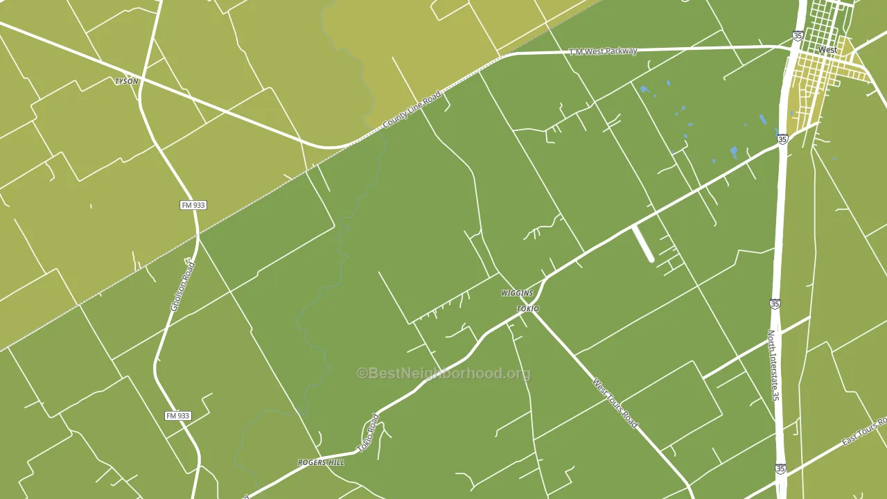 Wiggins, TX block-group voter-turnout map