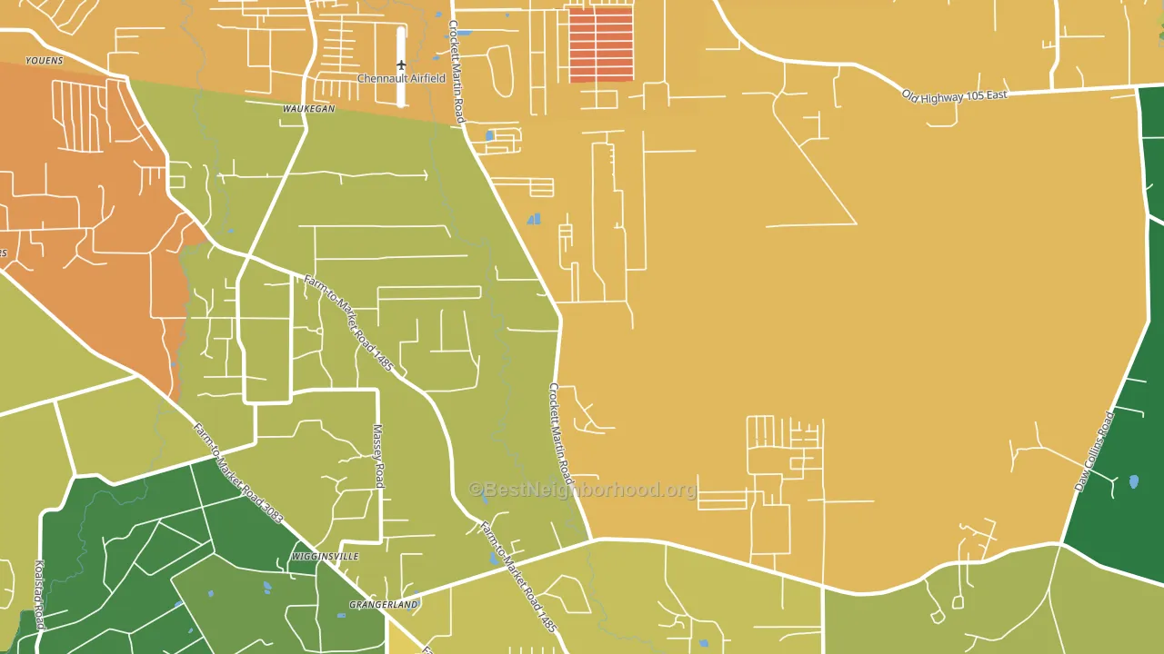 Wigginsville, TX block-group voter-turnout map