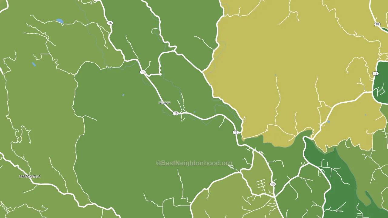 Wilbar, NC block-group voter-turnout map