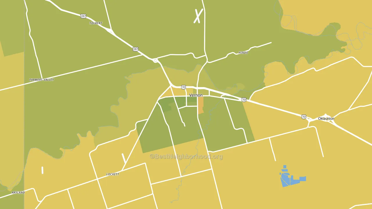 Wilbarger County, TX block-group voter-turnout map