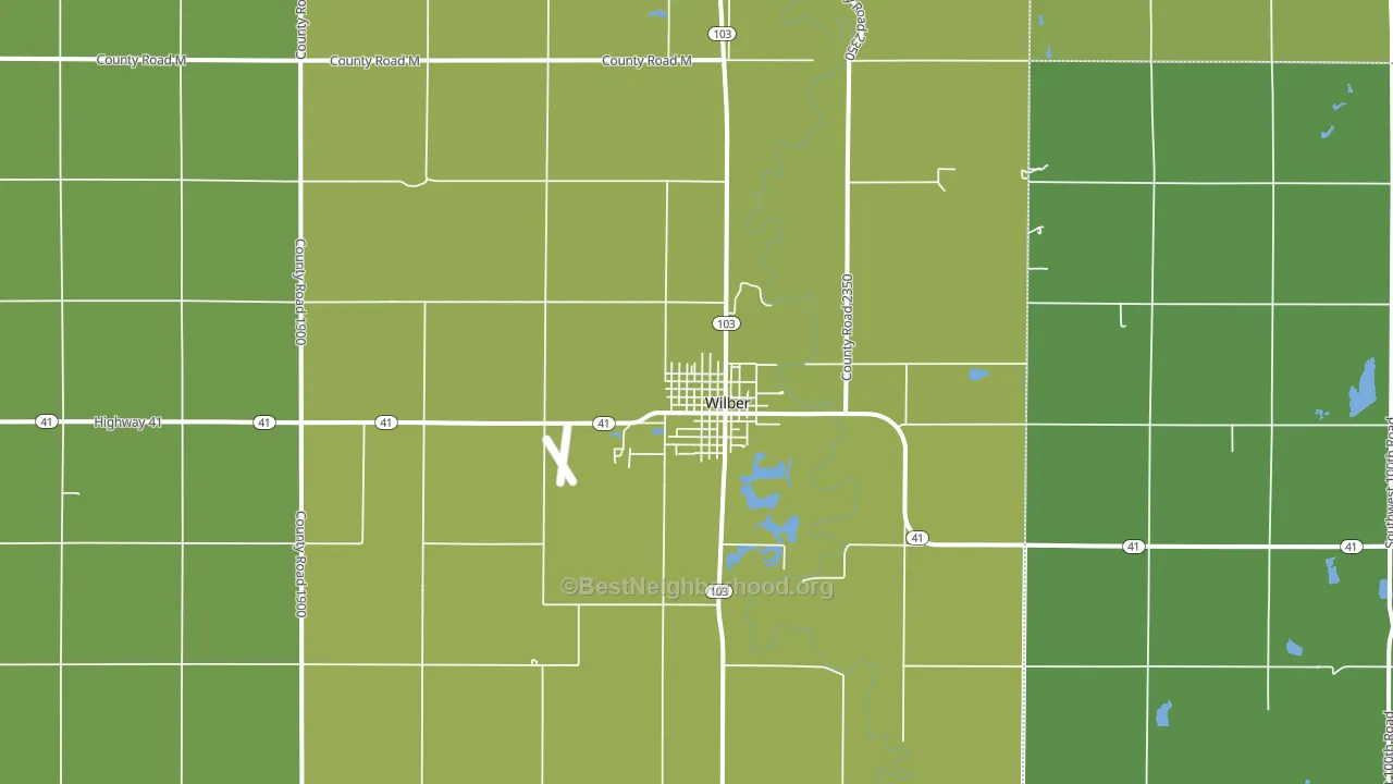 Wilber, NE block-group voter-turnout map