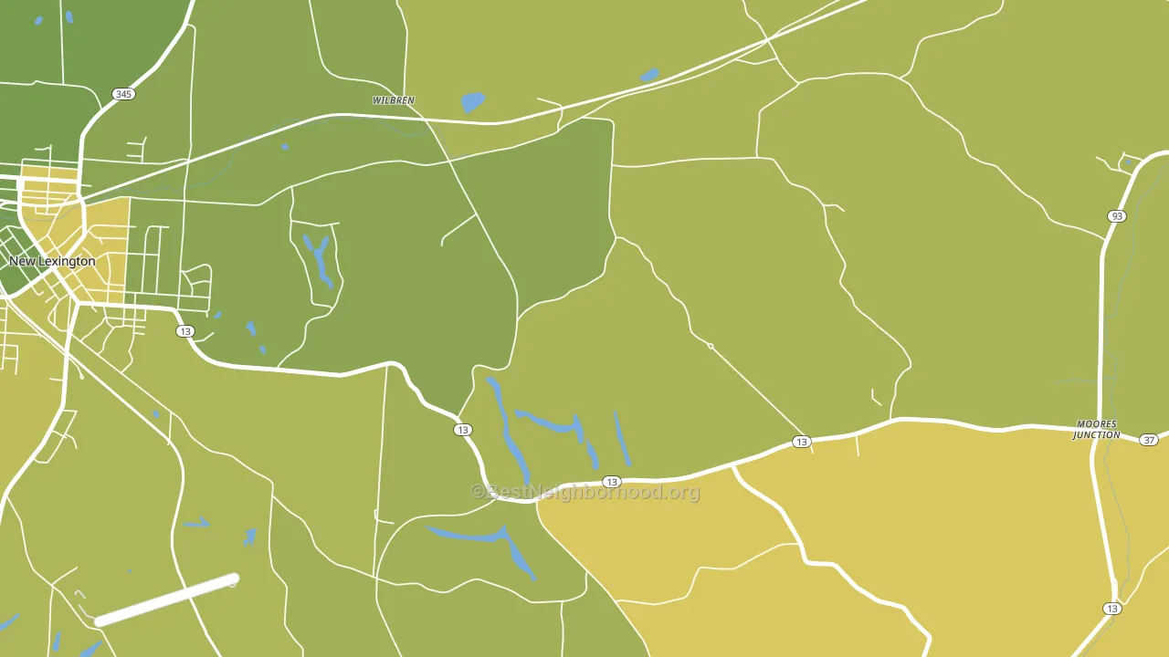 Wilbren, OH block-group voter-turnout map