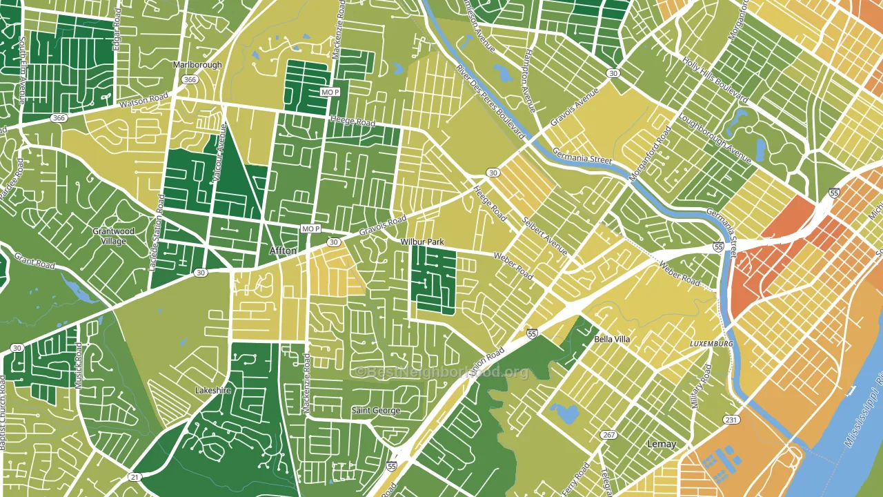 Wilbur Park, MO block-group voter-turnout map