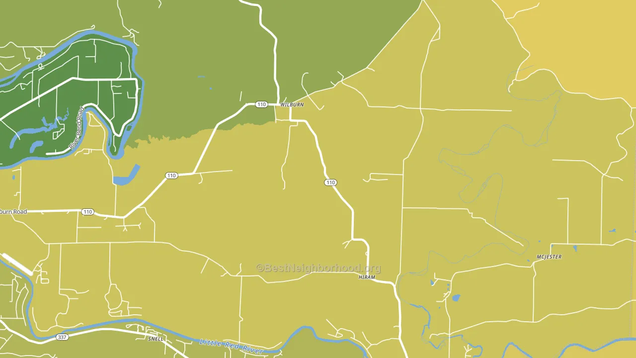 Wilburn, AR block-group voter-turnout map