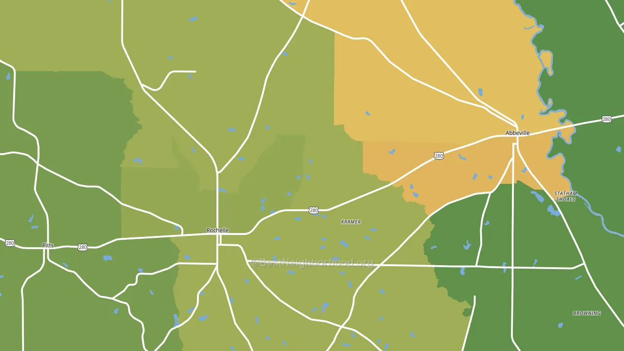 Wilcox County, GA block-group voter-turnout map