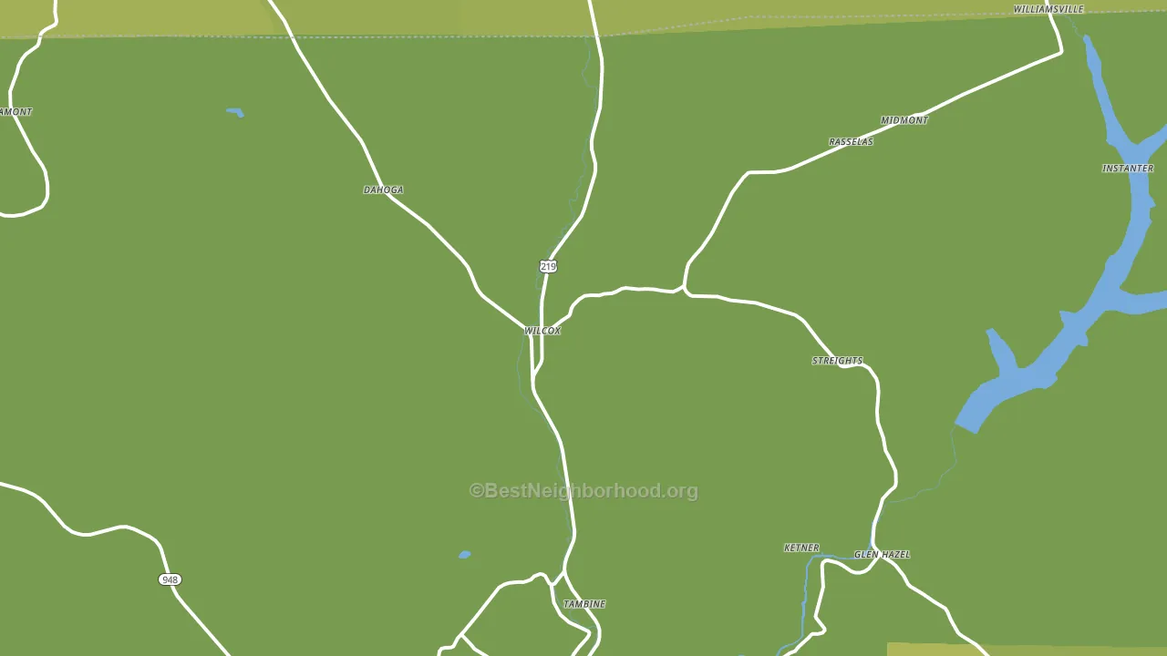 Wilcox, PA block-group voter-turnout map